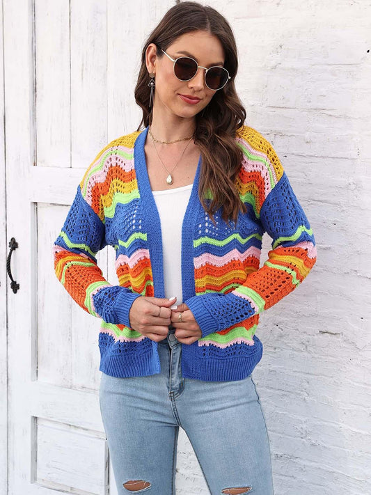 Open Front Openwork Cardigan Carauana Store