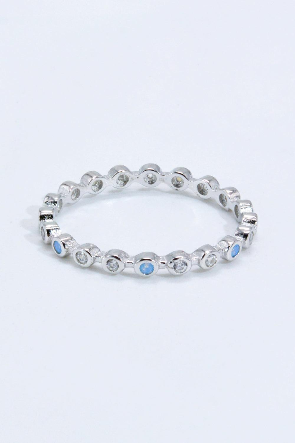 925 Sterling Silver Zircon and Natural Moonstone Ring Carauana Store
