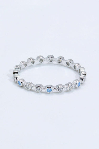 925 Sterling Silver Zircon and Natural Moonstone Ring Carauana Store