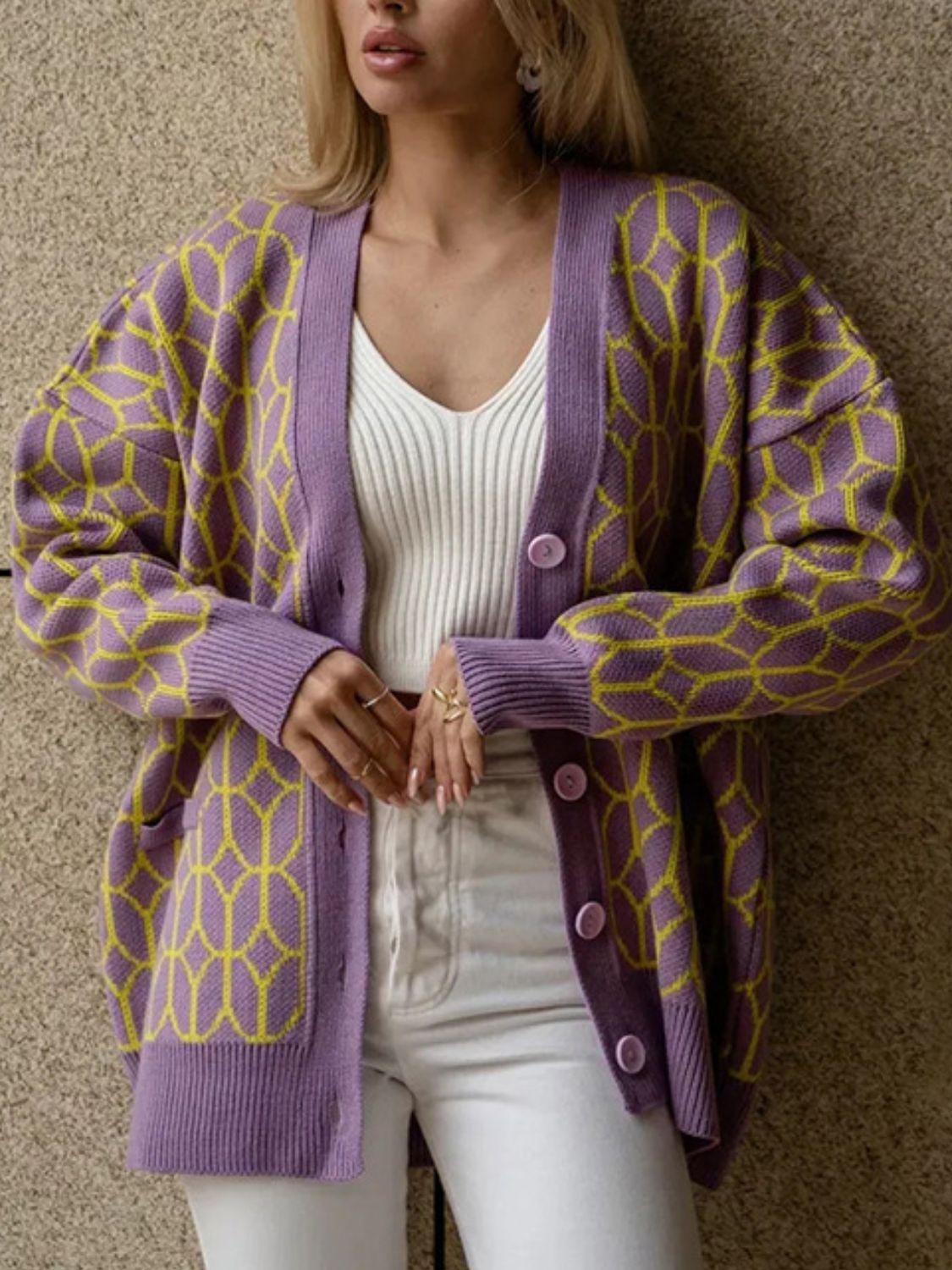 Button Up Long Sleeve Cardigan Carauana Store