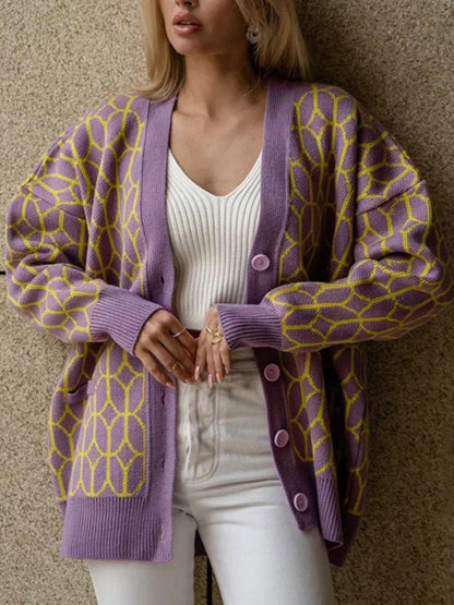 Button Up Long Sleeve Cardigan Carauana Store