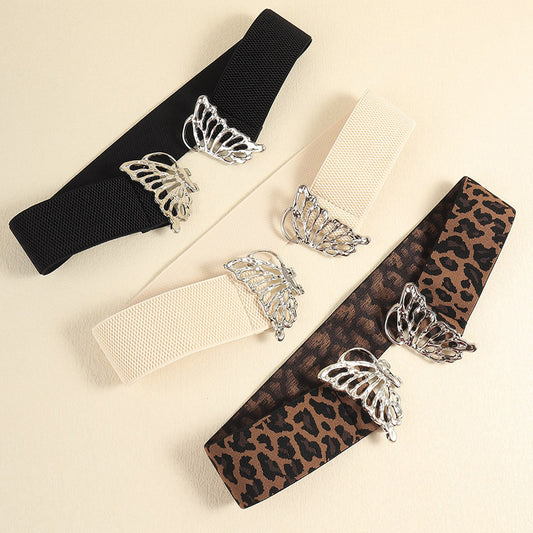 Butterfly Alloy Buckle Elastic Belt Carauana Store