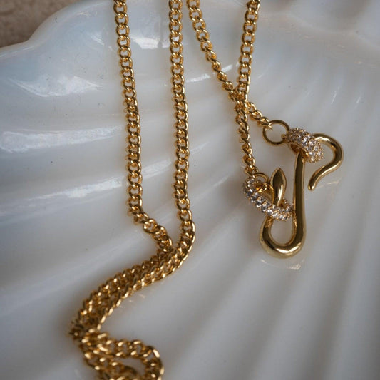 18K Gold-Plated Copper Inlaid Zircon Necklace Carauana Store