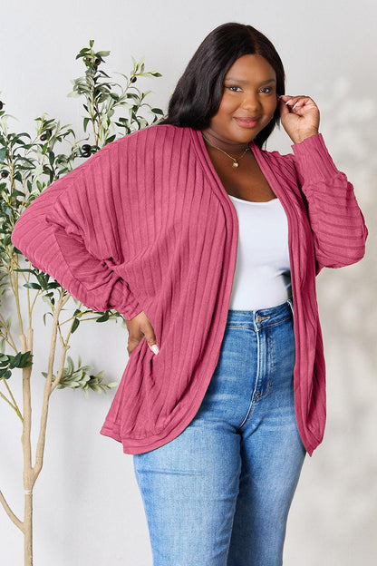 Basic Bae Full Size Ribbed Cocoon Cardigan Carauana Store