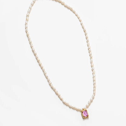 Copper Imitation Pearl Pendant Necklace Carauana Store