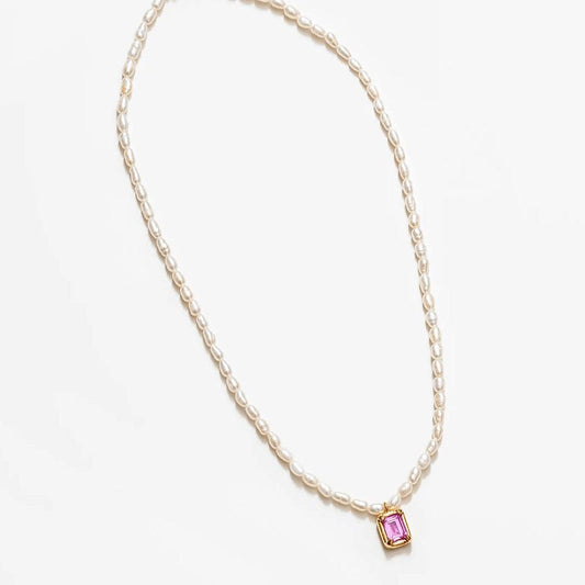 Copper Imitation Pearl Pendant Necklace Carauana Store