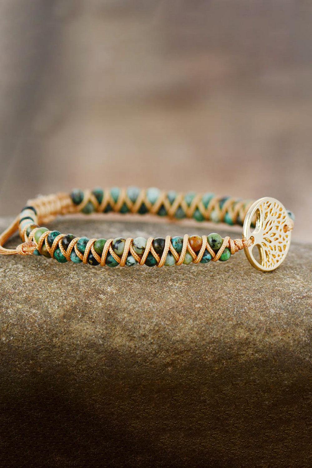 Handmade Tree Shape Beaded Copper Bracelet Carauana Store