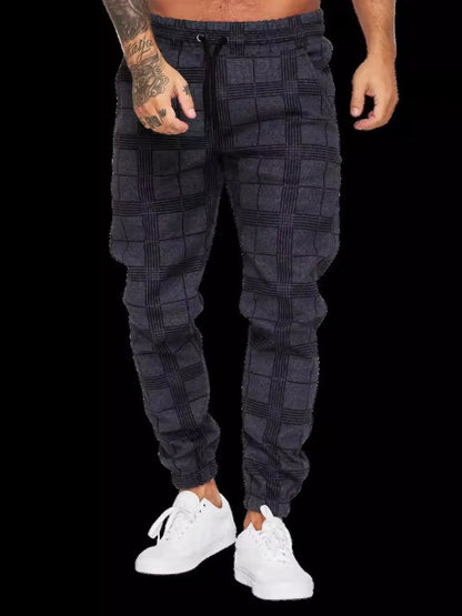 Men's Plus Size Plaid Drawstring Pants Carauana Store
