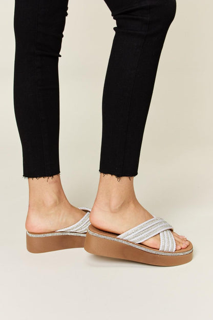 Forever Link Rhinestone Platform Wedge Sandals Carauana Store