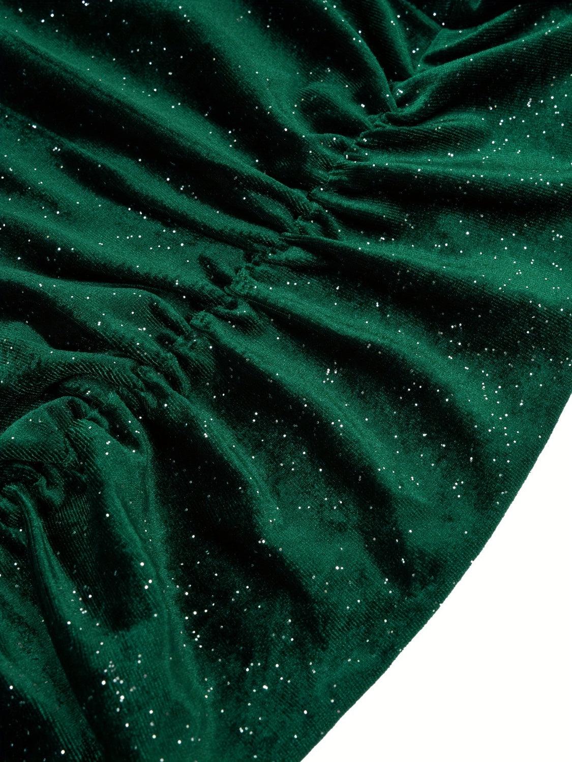 Glitter Ruched Cowl Neck Wrap Dress Carauana Store