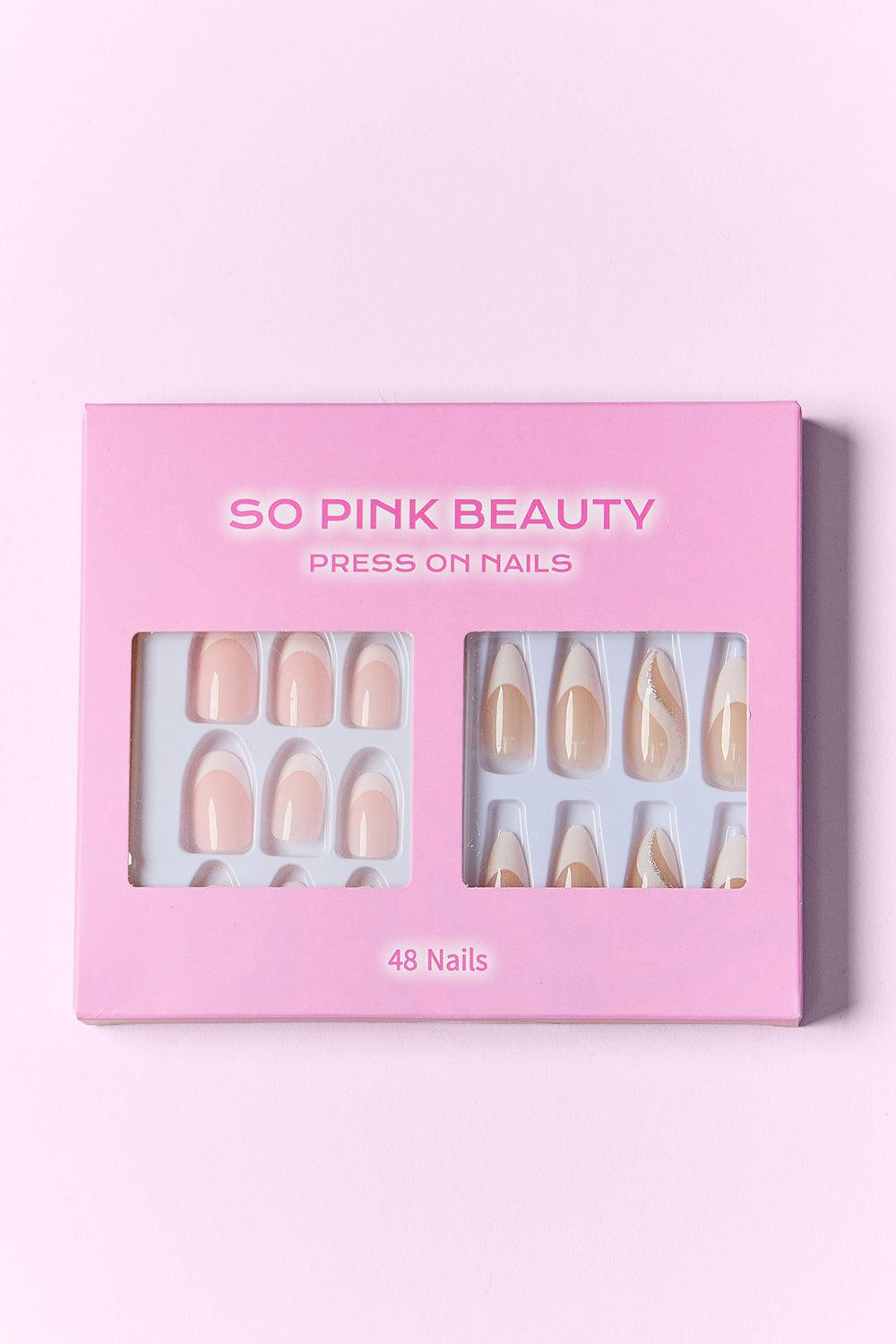 SO PINK BEAUTY Press On Nails 2 Packs Carauana Store