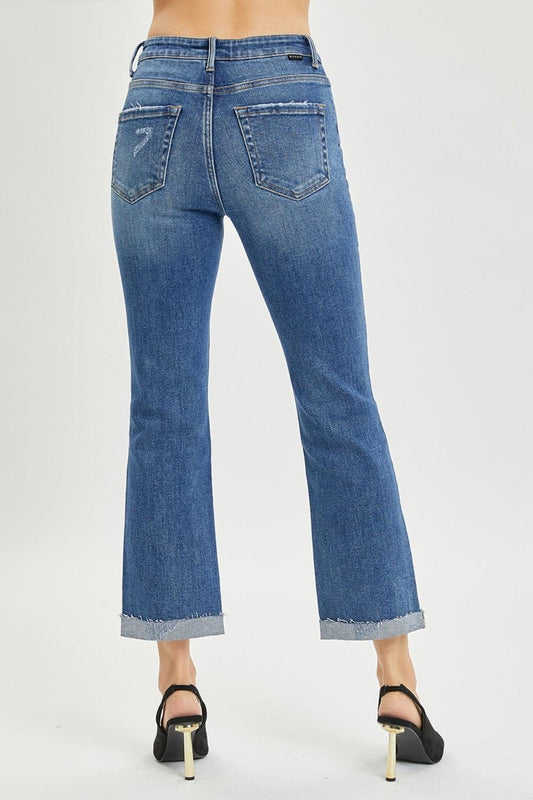 RISEN Full Size Button Fly Cropped Bootcut Jeans Carauana Store