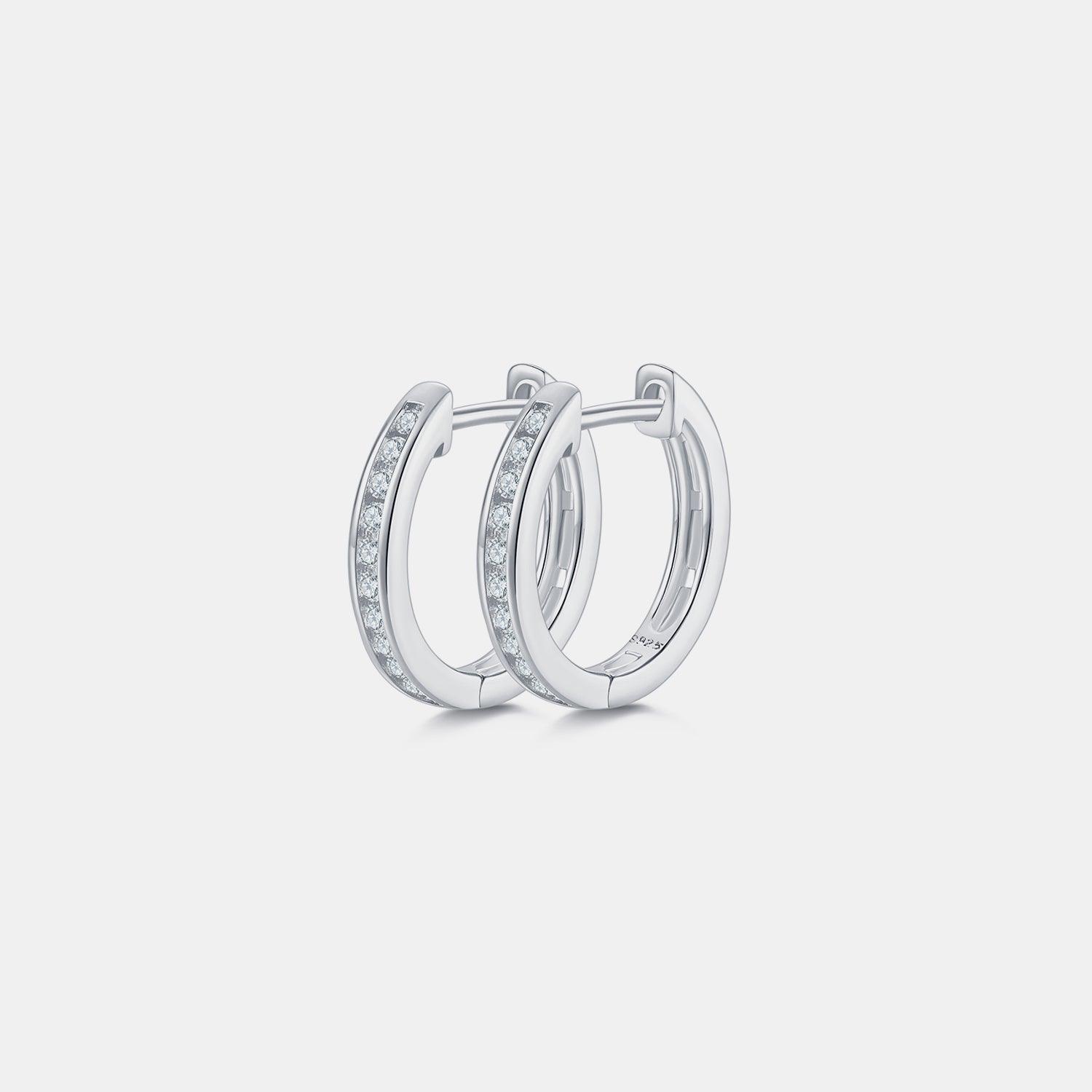 Moissanite 925 Sterling Silver Huggie Earrings Carauana Store
