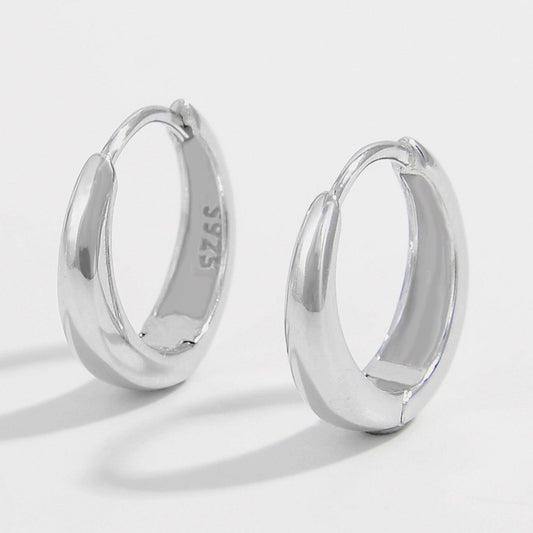 925 Sterling Silver Inlaid Zircon Huggie Earrings Carauana Store