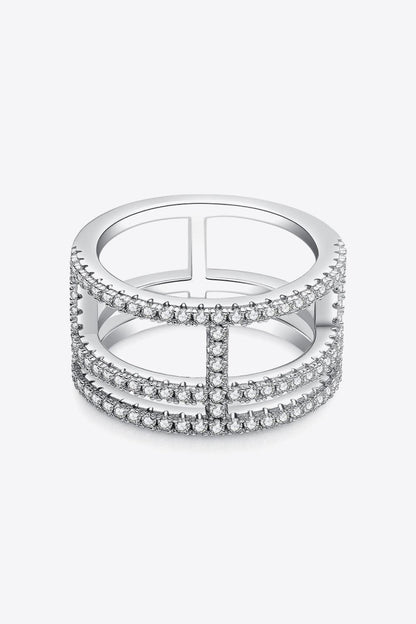 Adored Moissanite Cutout Wide Ring Carauana Store