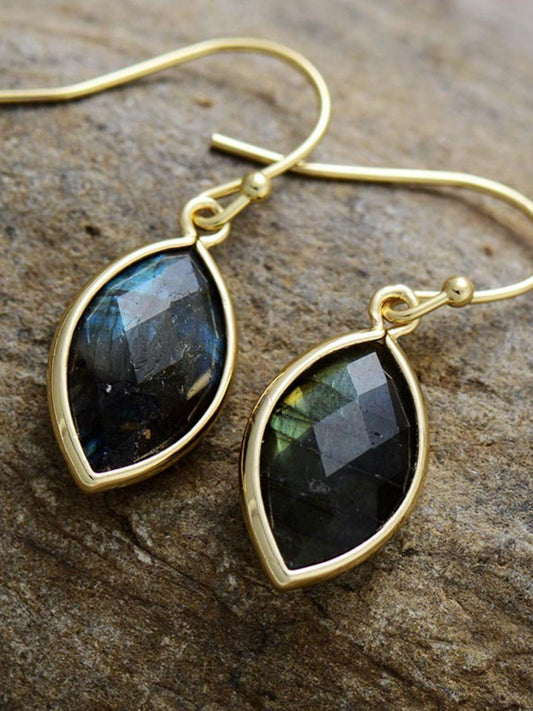 Geometrical Shape Natural Stone Dangle Earrings Carauana Store