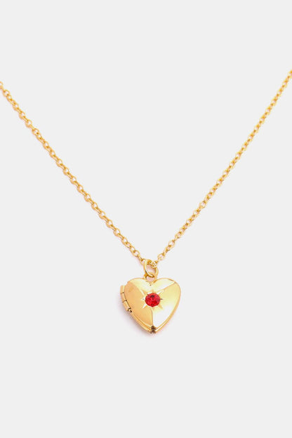Zircon Heart Shape 14K Gold-Plated Pendant Necklace Carauana Store