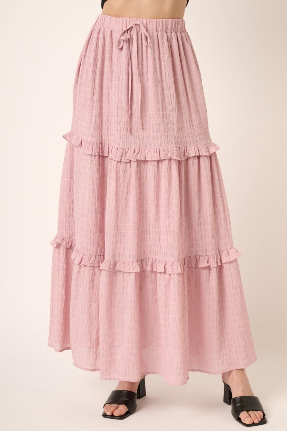 Mittoshop Drawstring High Waist Frill Skirt Carauana Store