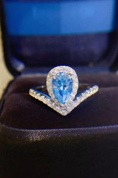1 Carat Pear Shape Moissanite Heart Ring Carauana Store
