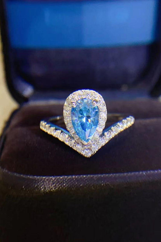 1 Carat Pear Shape Moissanite Heart Ring Carauana Store