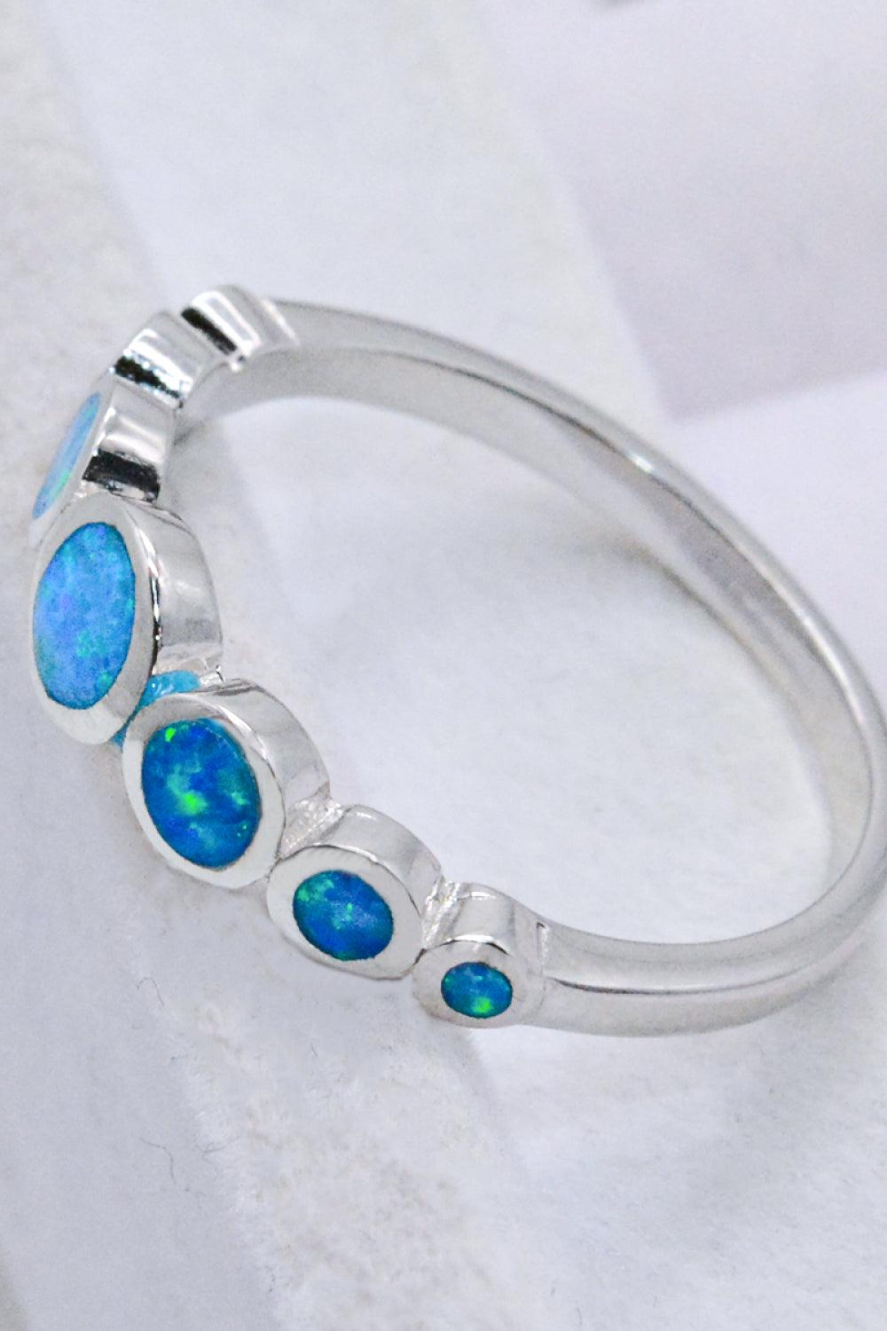 925 Sterling Silver Multi-Opal Ring Carauana Store