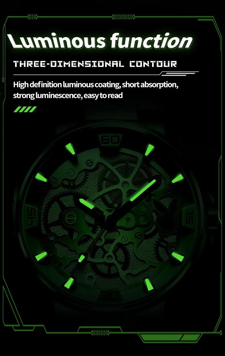 American PlayBoy Fashion Casual Men's Watch - Luxury Waterproof Luminous Quartz Wristwatch High Quality