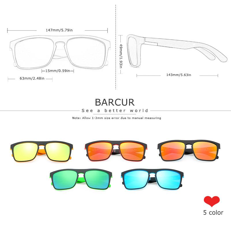 BARCUR NEW Polarized Sunglasses Men Driving Shades