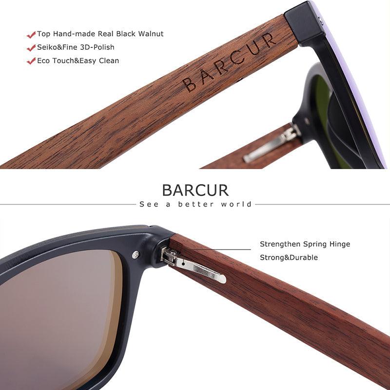 BARCUR Walnut Sunglasses Polarized