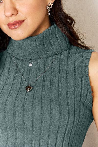 Basic Bae Full Size Ribbed Turtleneck Tank Carauana Store