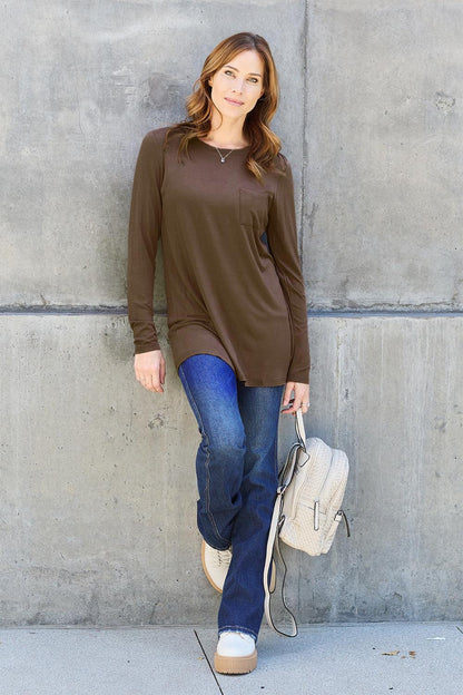 Basic Bae Full Size Round Neck Long Sleeve Top Carauana Store