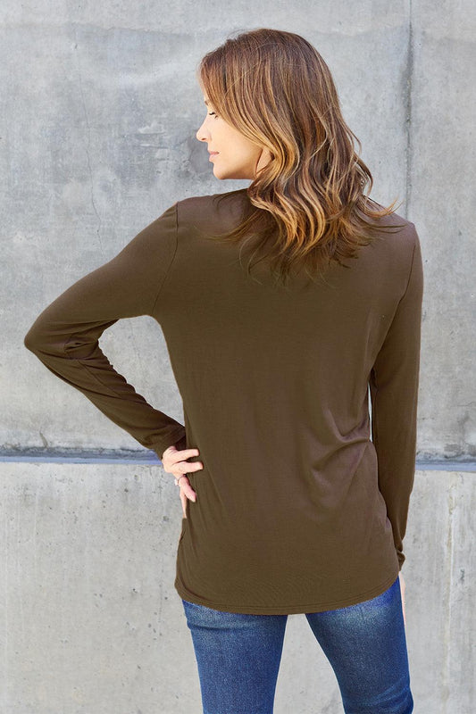 Basic Bae Full Size Round Neck Long Sleeve Top Carauana Store