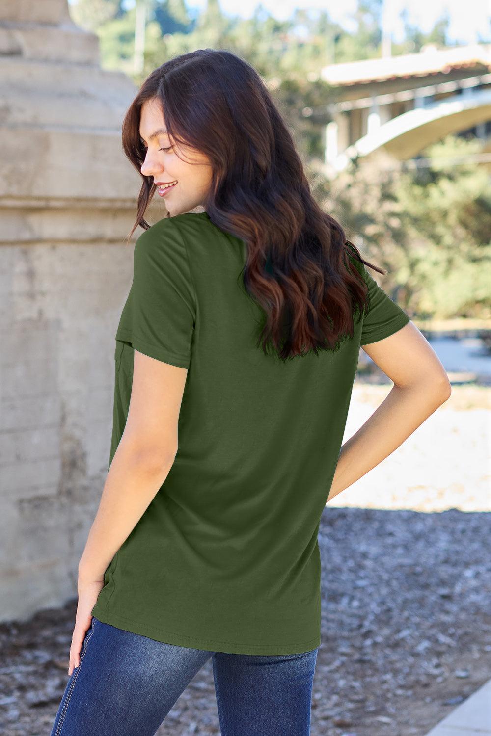 Basic Bae Full Size V-Neck Short Sleeve T-Shirt Carauana Store