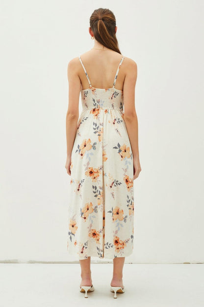 Be Cool Floral Button Down Cami Midi Dress Carauana Store