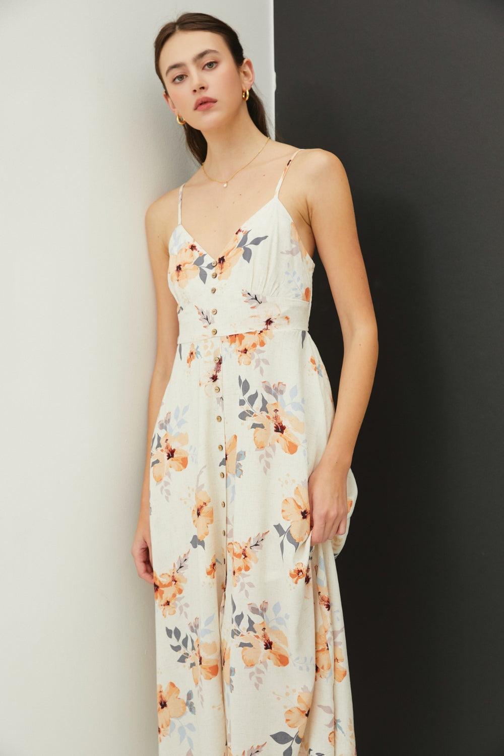 Be Cool Floral Button Down Cami Midi Dress Carauana Store