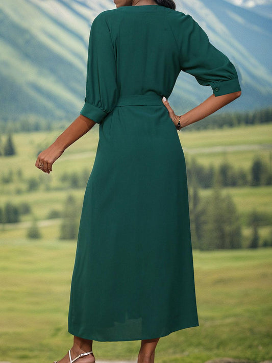 Button Up Half Sleeve Dress Carauana Store
