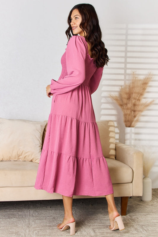 Culture Code Full Size Ruffle Trim Smocked Tiered Dress Carauana Store