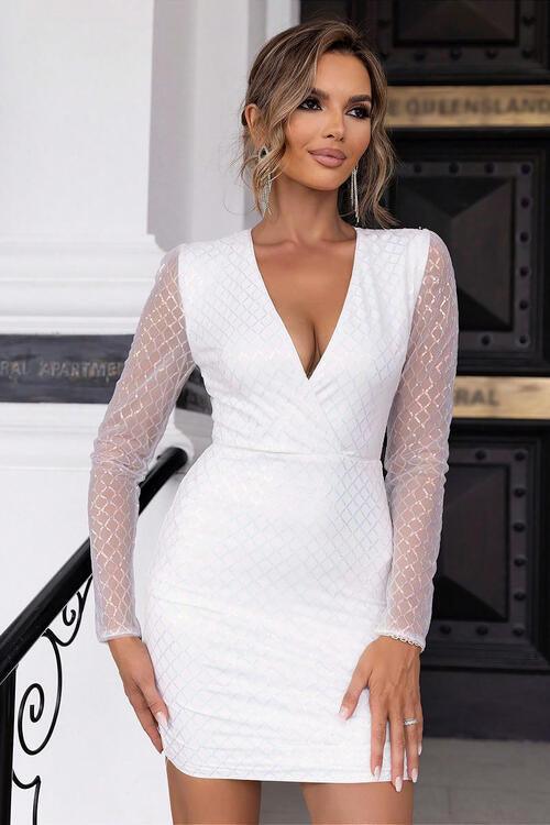 Cutout Sequin Mesh Mini Dress Carauana Store