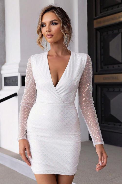 Cutout Sequin Mesh Mini Dress Carauana Store