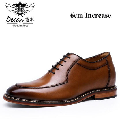 Desai Men Dress Shoes Oxfords Genuine Leather Italian Formal Shoes