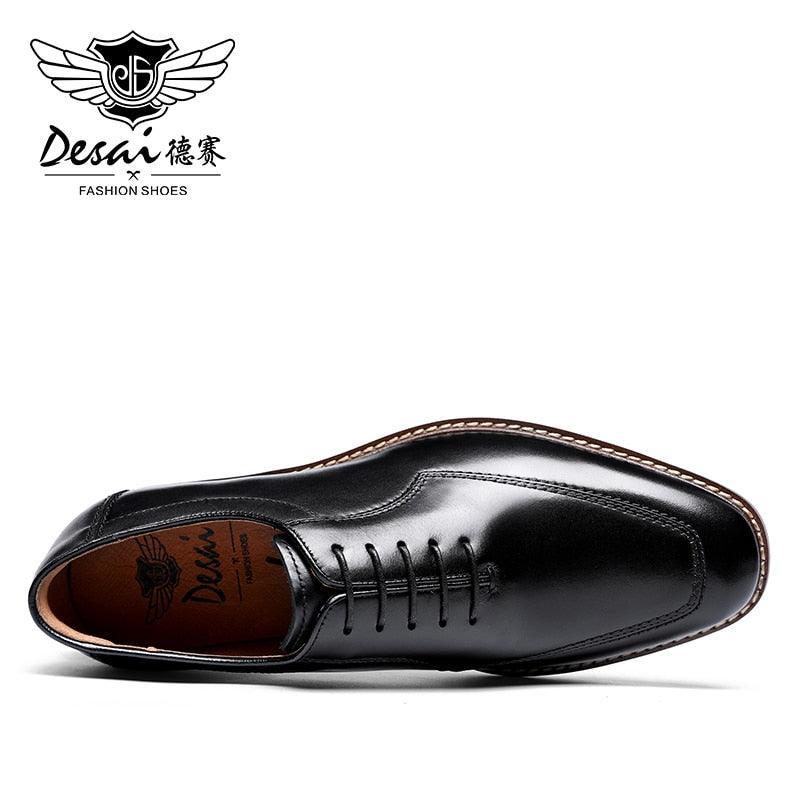 Desai Men Dress Shoes Oxfords Genuine Leather Italian Formal Shoes