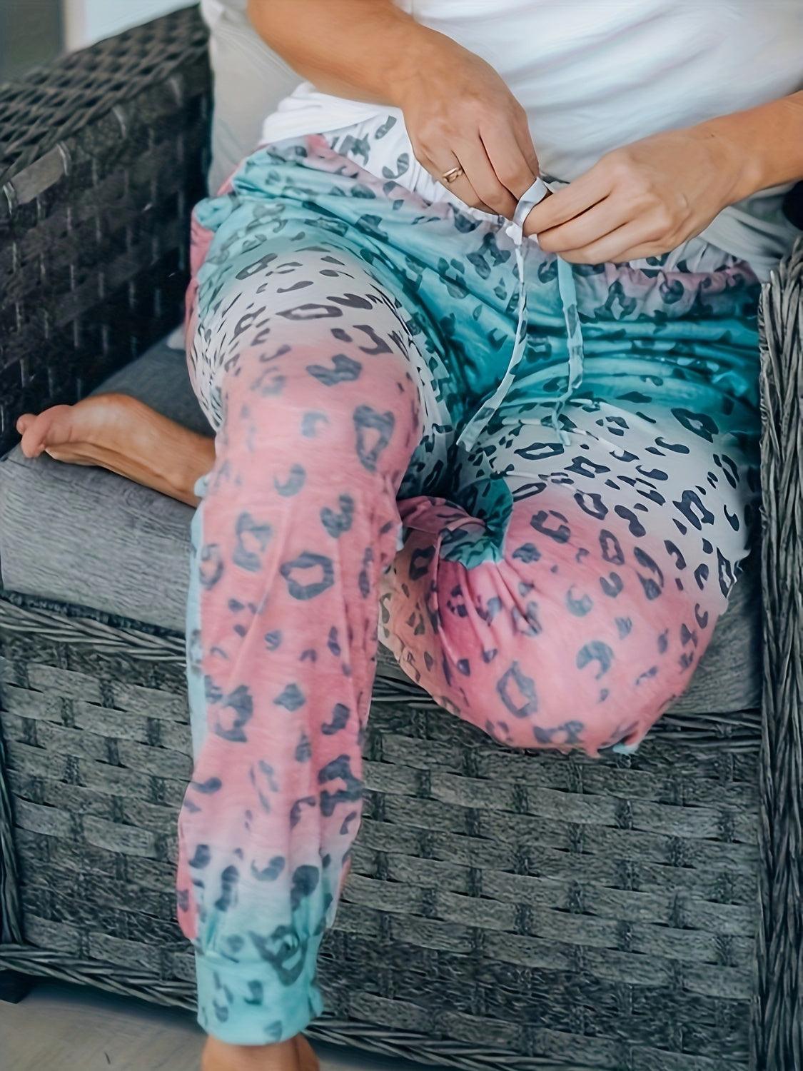 Drawstring Leopard Pants with Pockets Carauana Store