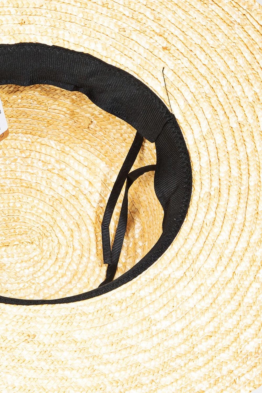 Fame Flat Brim Straw Weave Hat Carauana Store
