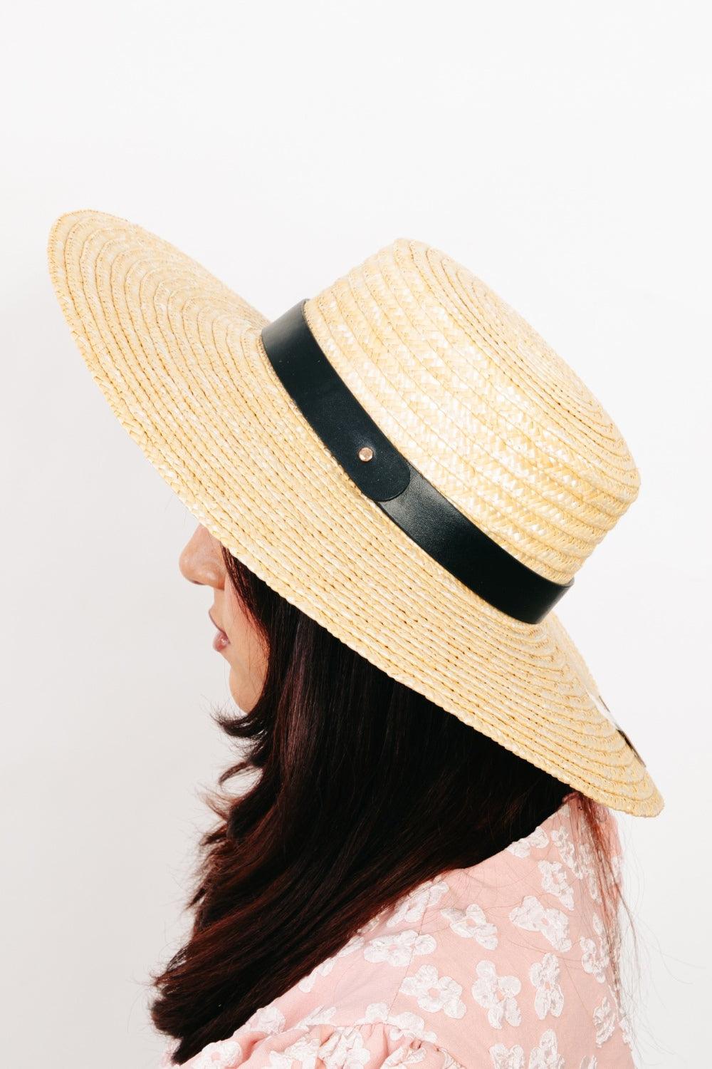 Fame Flat Brim Straw Weave Hat Carauana Store