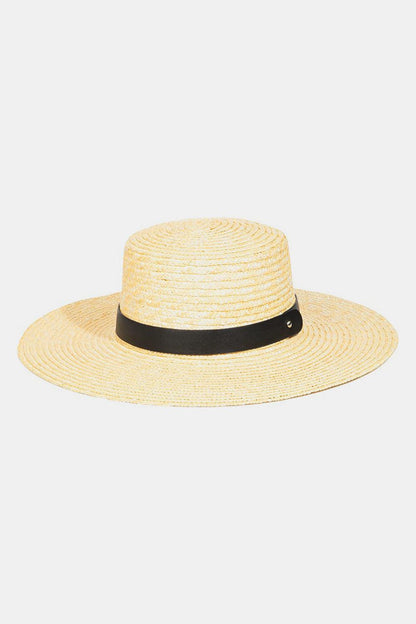 Fame Flat Brim Straw Weave Hat Carauana Store