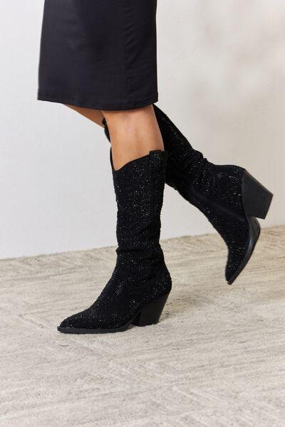 Forever Link Rhinestone Knee High Cowboy Boots Carauana Store