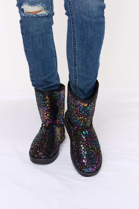 Forever Link Sequin Thermal Flat Boots Carauana Store
