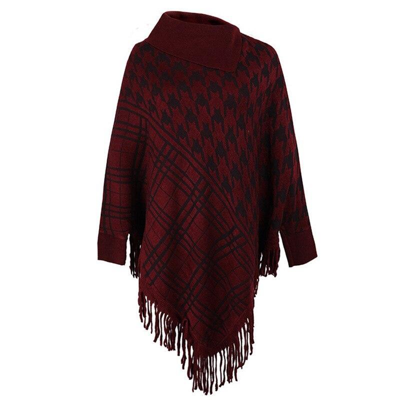 Knitted Shawl Women Warm Tassel Pullover Imitation Cashmere