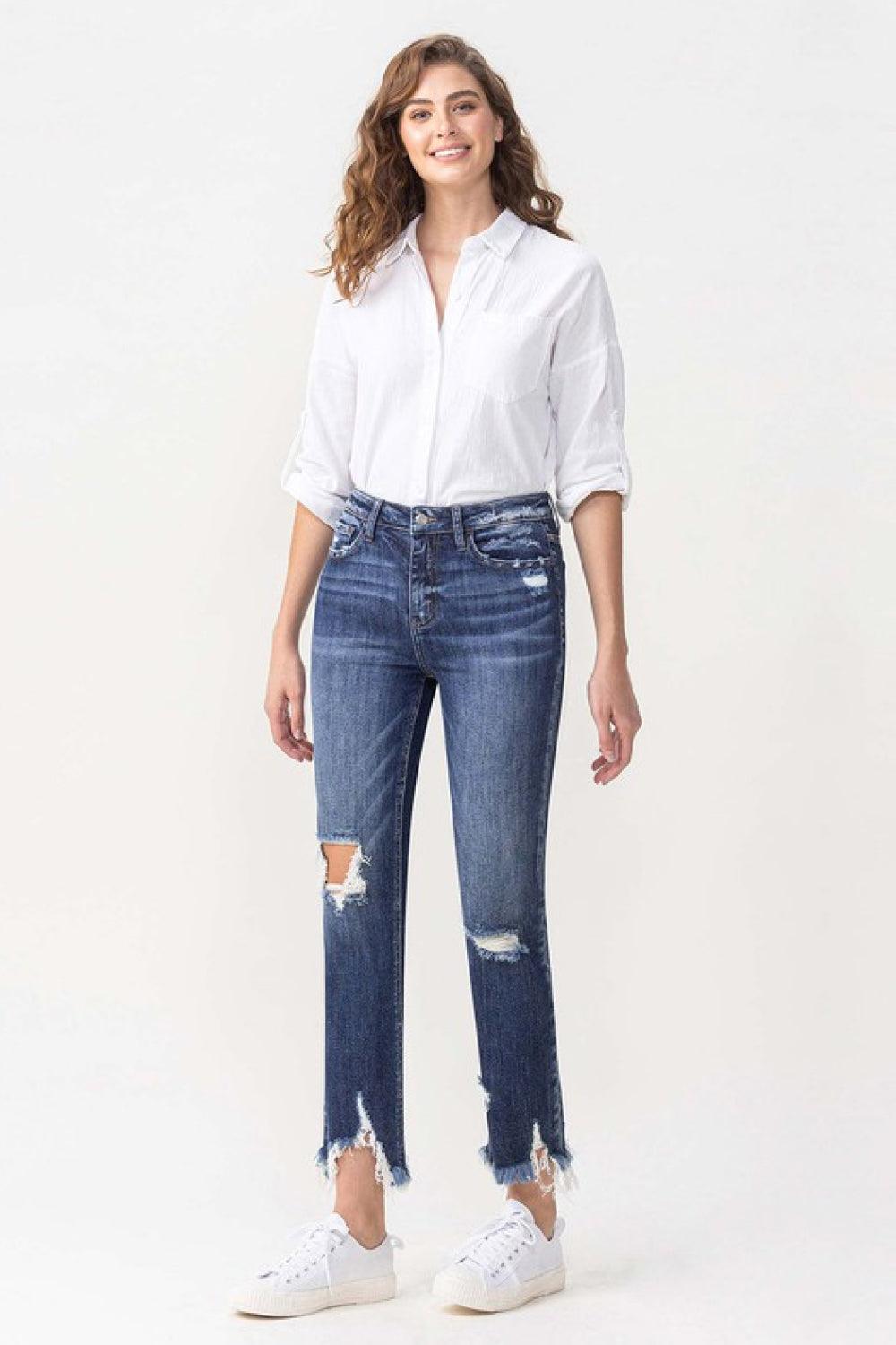 Lovervet Jackie Full Size High Rise Crop Straight Leg Jeans Carauana Store