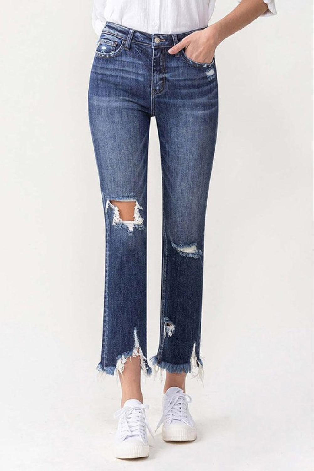 Lovervet Jackie Full Size High Rise Crop Straight Leg Jeans Carauana Store