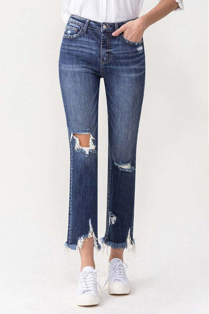 Lovervet Jackie Full Size High Rise Crop Straight Leg Jeans Carauana Store